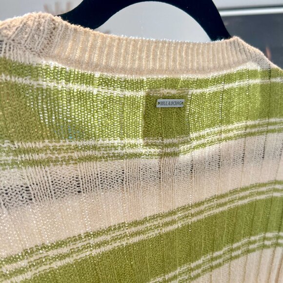 Billabong Clare Cropped Crew Neck Palm Green Sweater - Like New Size Large NWOT - Picture 5 of 6